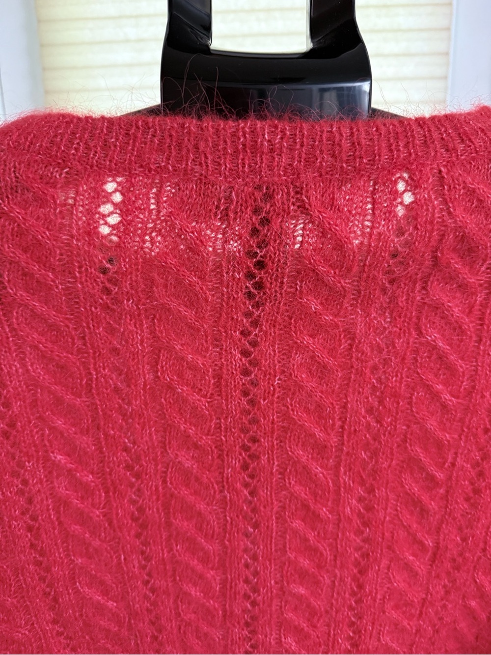 ZARA alpaca & wool blend cable knit cropped cardigan rhinestone buttons size M - Picture 10 of 12
